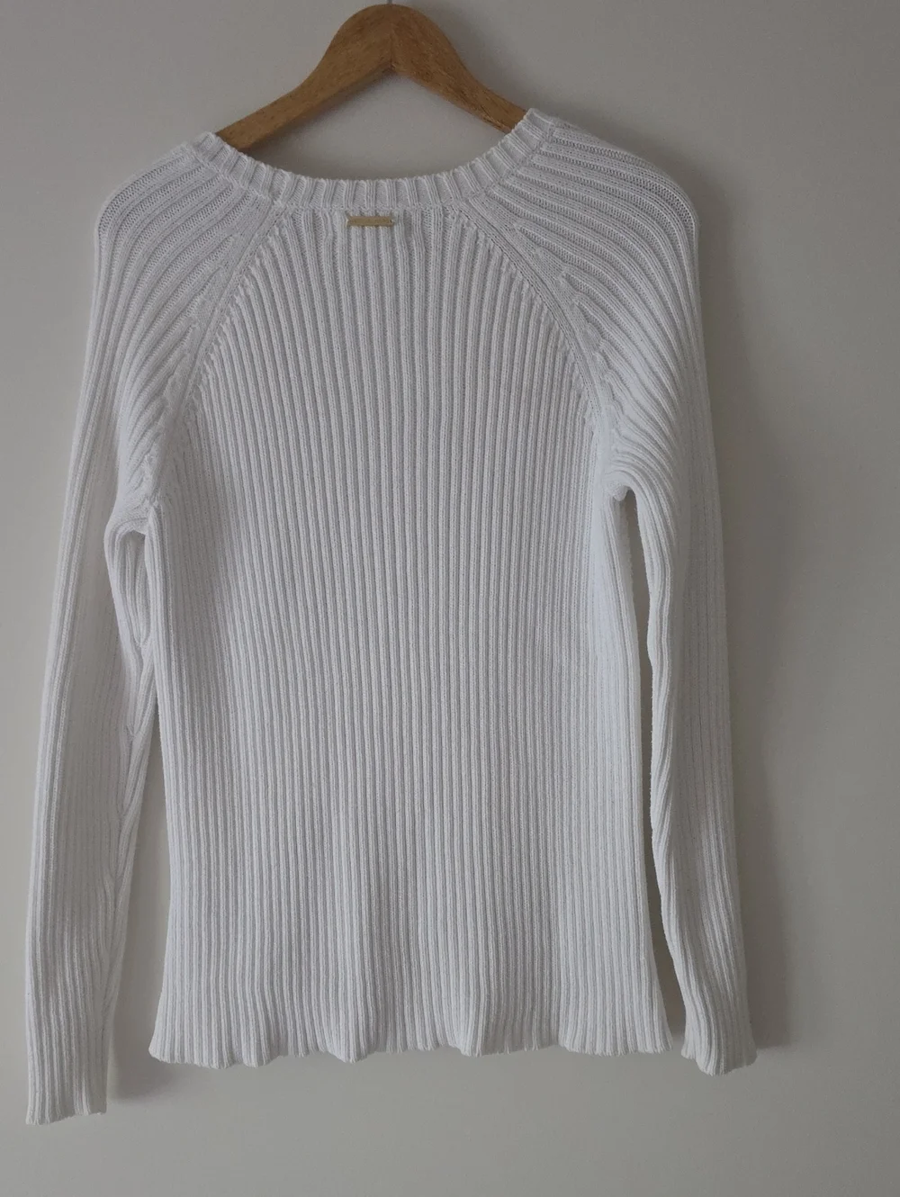Michael Kors White Cable Crewneck Sweater